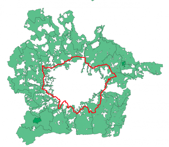 Diagram of London's green belt