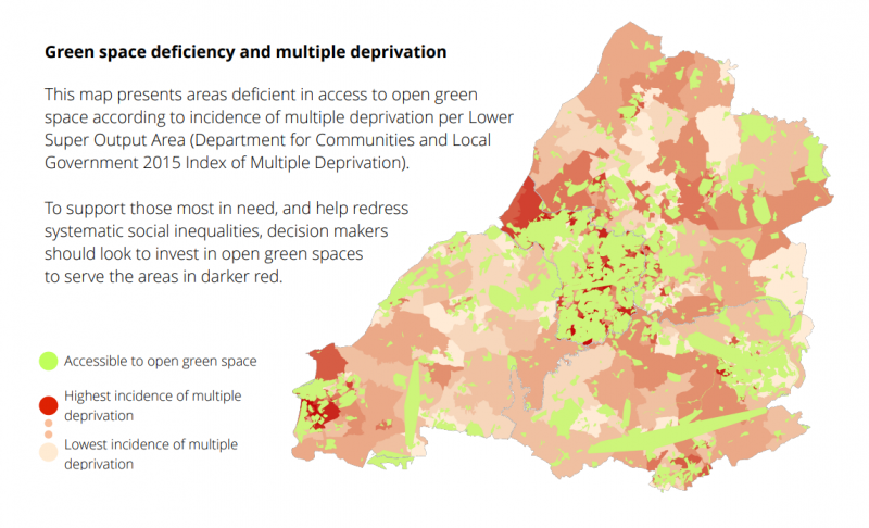 Green space deficiency map