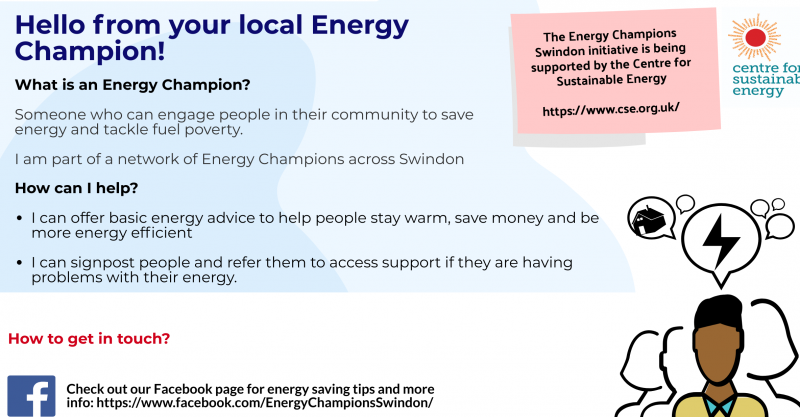 Image of promotional flyer for local Energy Champions