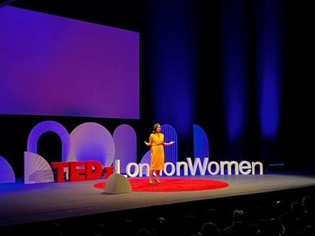 Anneka Deva on stage at TedX event London Women