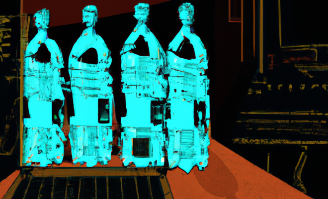 AI generated image of a computer drinking several bottles of water in a solarpunk style