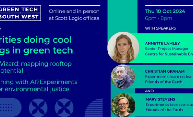 Green Screen South West "Charities doing cool things in Gren Tech" event invite